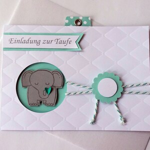 Einladung Taufe Kommunion Einladungskarte Elefant 6er