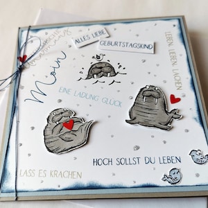 Maritime Glückwunschkarte Seelöwe
