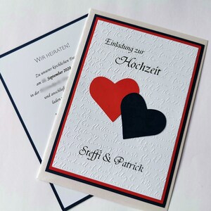 Individuelle Einladungen zur Hochzeit Postkartenformat 20 Stück