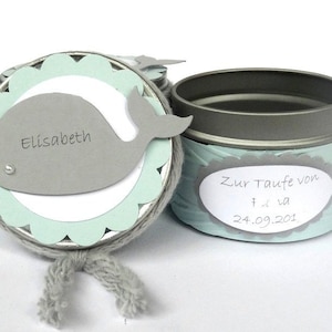 Gastgeschenk und Platzhalter Taufe Kommunion Wal 10 Stück