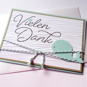 Karte Danksagung Taufe maritim Wal 10er Set mit Text