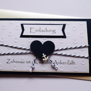 Einladung Hochzeit 30er Set personalisiert Einsteckkarte maritim mit Text