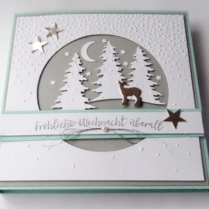 Geldgeschenk Geschenkverpackung Weihnachten, Adventszeit, Wichtelgeschenk Weihnachtslandschaft Gruppenkarte