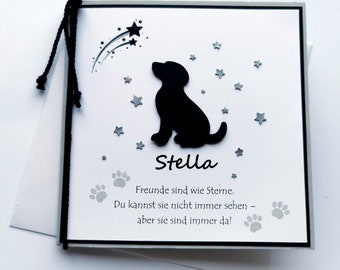 Dog sympathy card with name