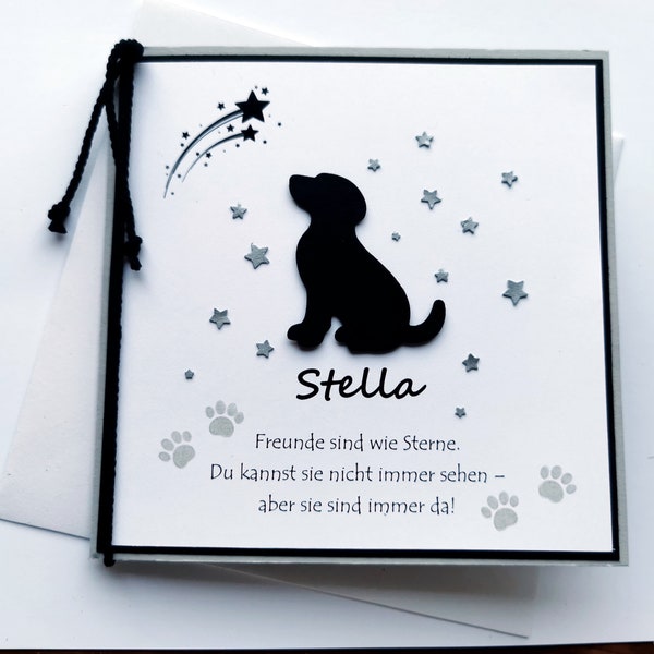 Dog sympathy card with name