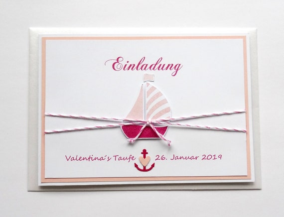 Einladungskarte Boot Taufe Kommunion Konfirmation Glaube Liebe Hoffnung 6 Stück