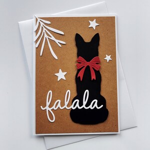 Weihnachtskarte Schäferhund mit Schleife