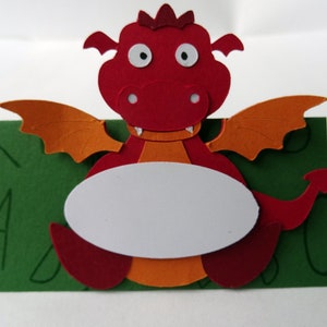 Tischkarte Einschulung süßer Drache 10er Set