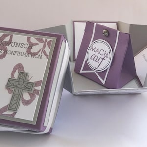 Geldgeschenk Karte Konfirmation Kommunion Firmung Taufe Explosionsbox 7x7cm