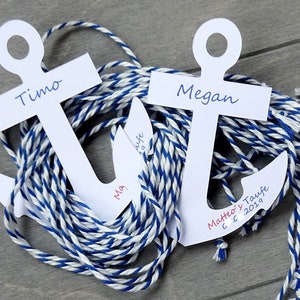 Tischkarte Platzhalter Namenskarte Anker personalisiert maritim 17 Stück