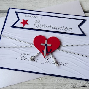 Einladung Kommunion Taufe Glaube Liebe Hoffnung personalisiert 15 Stück