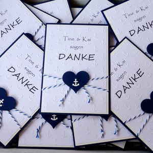 Danksagung maritime Karte Hochzeit 10er Set