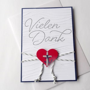 Danksagung Hochzeit Taufe Konfirmation, maritim, 6er Set Danksagungskarte
