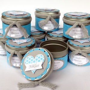 Gastgeschenk, Namensschild, Platzhalter, Tischkarte, Dose 10er Set