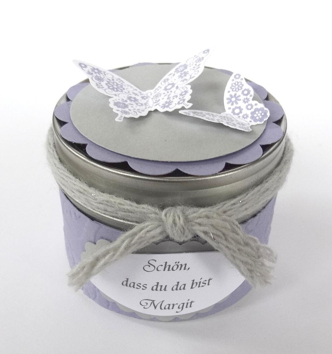 Personalisierte Gastgeschenkkarten Zur Taufe – Mit Schmetterling-Motiv In Himmelblau, 4,5x2,5 Cm