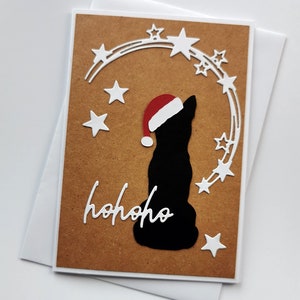 Weihnachtskarte Schäferhund mit Weihnachtsmütze