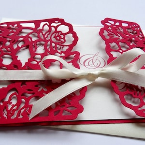 Einladung Hochzeit edel floral Farbwahl 15 Stück