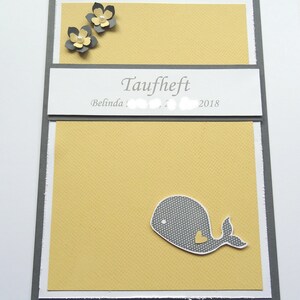 Taufheft, Kirchenheft, Wal, gelb 10er Set