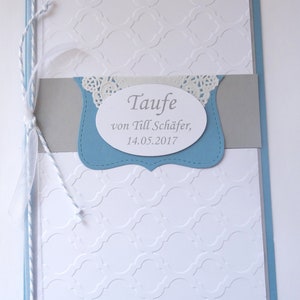 10er Set, Taufheft-Hülle mit Namen und Datum