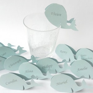 Namensschild Platzhalter Taufe Konfirmation Wal 10er
