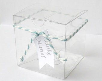 Gastgeschenk Geschenkverpackung transparent mit Namen 10er Set