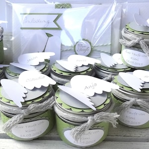 Gastgeschenk und Platzhalter Taufe Kommunion Flügel 10 Stück