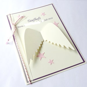 Kirchenheft, Taufheft-Hülle mit Namen und Datum, 10er Set