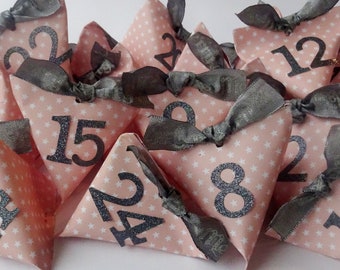 Adventskalender, Stars, rosa