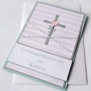 Einladungen, Maritim, Konfirmation, Kommunion, 5 Stück Glaube Liebe Hoffnung