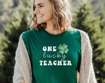 Cute One Lucky Teacher Shirt | Shamrock T-Shirt | St. Patrick's Day Teacher Shirt | Teacher Gift | Lucky Teacher Tee | St. Patricks Clover
