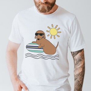Surfing Dachshund Shirt, Funny Dachshund Shirt, Funny Gift for Dachshund Lover, Mens Summer Dachshund Shirt, Wiener Dog Shirt, Dachshund Dad