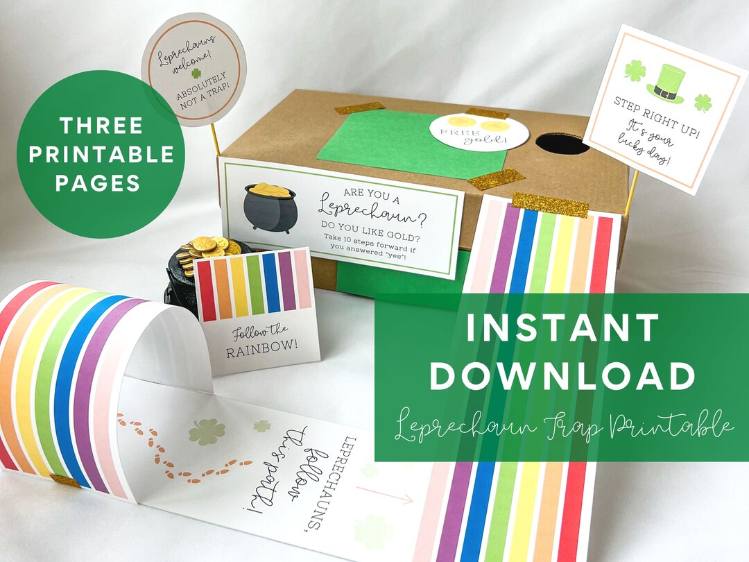 DIY Leprechaun Trap Kit Printable Leprechaun Trap Signs
