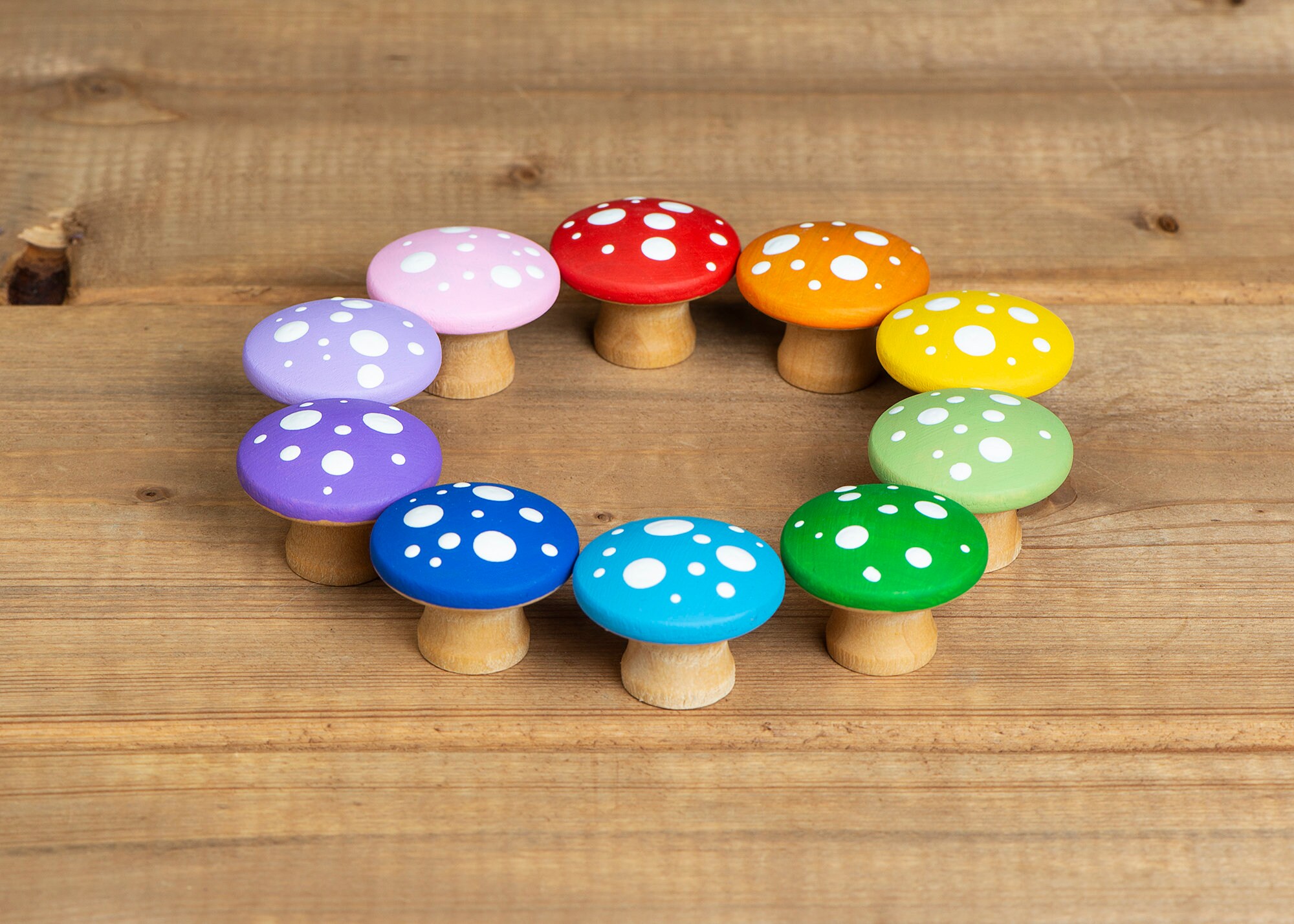 Wooden Mushroom Toy Waldorf Rainbow Toy Montessori Inspired Etsy UK