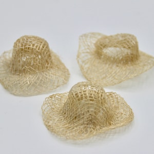 Straw hat straw hat cream beige natural for earrings or dolls hat about 5 cm earring