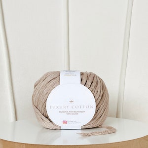 Thick XXL knitting wool macrame sand 5 mm recycled cotton soft 100g ball 70 meters Oeko-Tex Chunky | Bulky Yarn | Cotton
