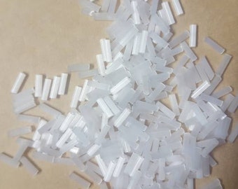 Bugle beads white mother-of-pearl 20gr 7 mm