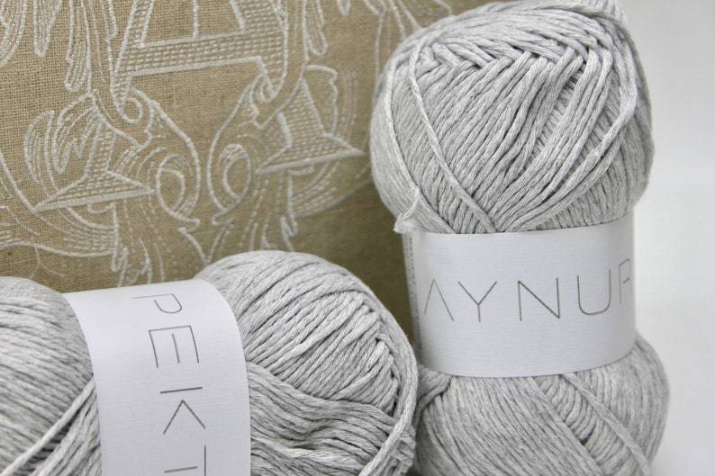 Knitting wool knitting yarn grey light grey recycled cotton soft 100g Knäul 200 meter Oeko-Tex image 3