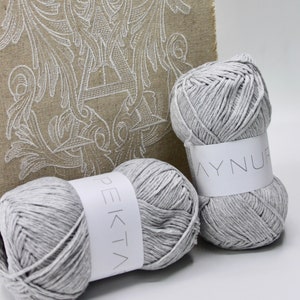 Knitting wool knitting yarn grey light grey recycled cotton soft 100g Knäul 200 meter Oeko-Tex image 1