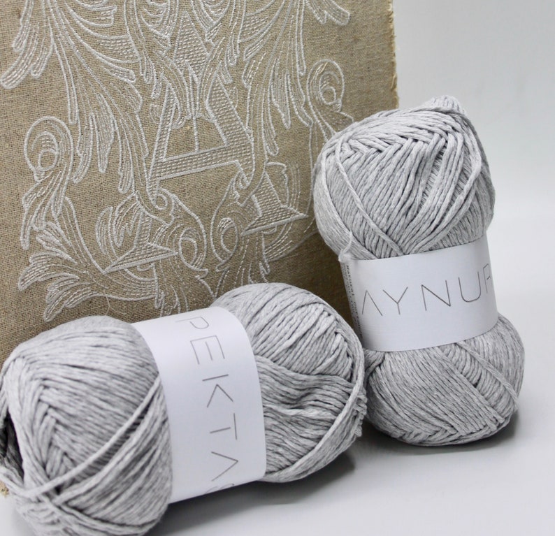 Knitting wool knitting yarn grey light grey recycled cotton soft 100g Knäul 200 meter Oeko-Tex image 1