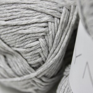 Knitting wool knitting yarn grey light grey recycled cotton soft 100g Knäul 200 meter Oeko-Tex image 2