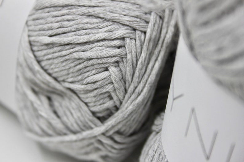 Knitting wool knitting yarn grey light grey recycled cotton soft 100g Knäul 200 meter Oeko-Tex image 2