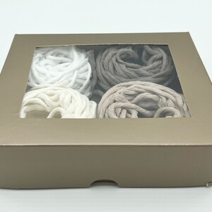 Gift Set 4er Macramé taupe brown 5 mm recycled cotton soft 4 balls a 20gr in gift box Oeko-Tex Chunky | Bulky yarn | Cotton