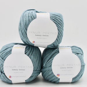 Dicke XXL Strickwolle Makramee grün 5mm recycled Baumwolle weich 100g Knäul 70 meter Oeko-Tex Chunky | Bulky Garn | Cotton