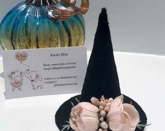 Witch hat, witch headband, witch hat hair clip, hair clips, baby headband, Halloween hair accessories, Halloween costume accessories