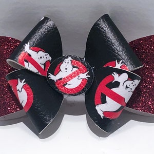 Ghost hair bows, Halloween hair bows, Halloween hair clip, faux leather bows, hair accessories