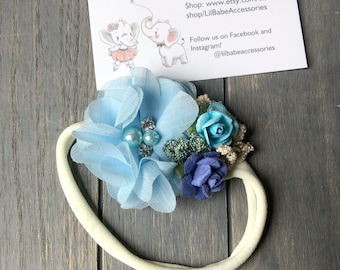 Flower headband, baby headband, floral accessories, floral headband, baby shower gift, nylon headband, birthday headband