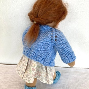 CHIARA Puppe 33 cm 13 Waldorfpuppe, Puppe auf Bestellung, hellbraune lange Mohair Haare, blaue Augen, Gliederpuppe, Montessori Lernpuppe Bild 7