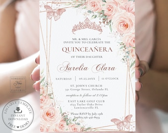 Custom Quinceanera Invitation Rsvp Website Blush Choose You - Etsy