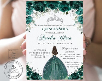 Rose Gold Glitter Quinceañera Sweet 16 Invitation – YoureInvitedPrints