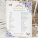 Purple Lilac Floral Quinceañera Padrinos List Printable EDITABLE ...